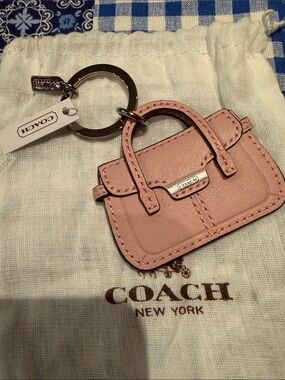 Coach Pink Mini Satchel Keychain Charm